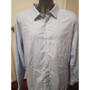 Untuckit Andalucia 3XL Wrinkle Free Long Sleeve Blue Button Down Shirt Cotton